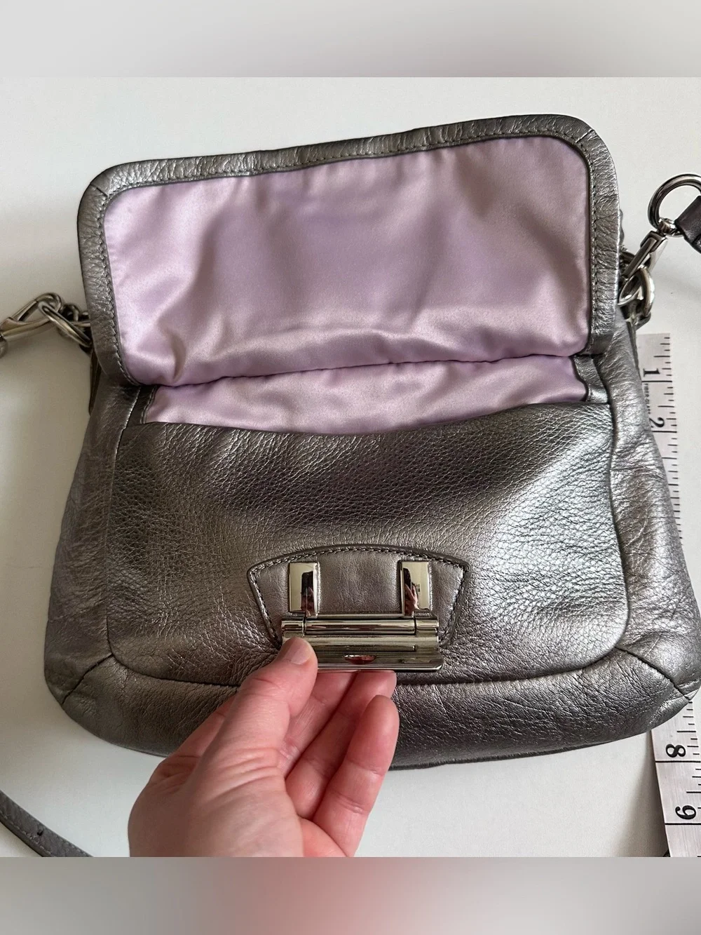 Coach Kristen Silver Metallic Hobo Bag